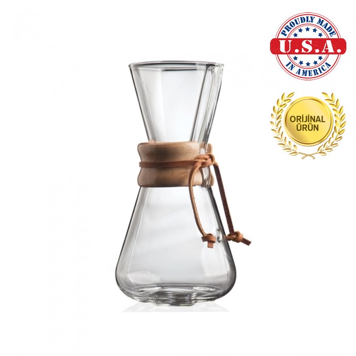 Chemex Ahşap Boyunlu 3 Cup
